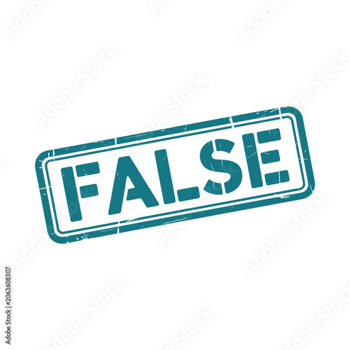 Foto Rectangular Stamp With The Word False Teal Vector Illustration