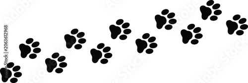 Paw Print Trail Icons for Pet and Animal Tracking