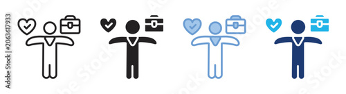 Quadro su tela Work life balance icon set multiple style collection