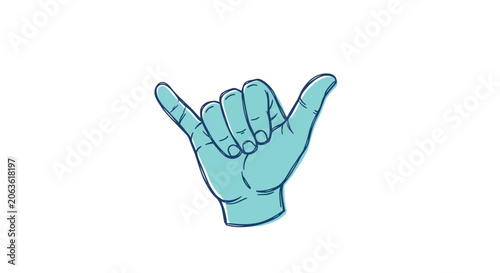 Bild auf Leinwand shaka hand gesture vector illustration white background