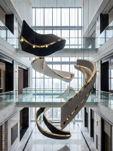Modern Luxury Abstract Wall Art with Gold and Marble Elements