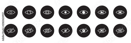 Quadro su tela Eye icon vector set collection