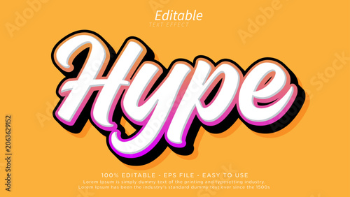 Obraz na płótnie Hype style editable text effect for tshirt mockup design