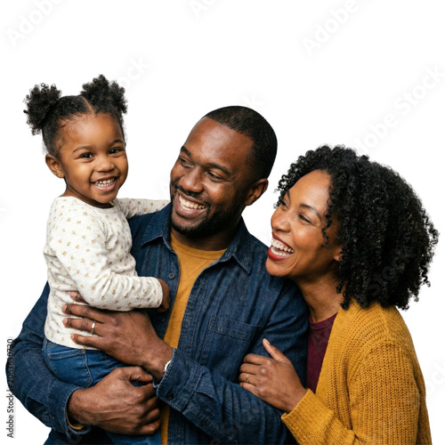 Father holding daughter on shoulders while mother and dad portrait
