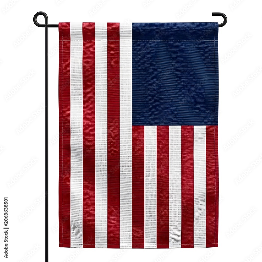 Obraz premium Large-Capacity 4th Of July Garden Flag, Patriotic Outdoor Decoration For National Celebrations On A Clean White Solid Background