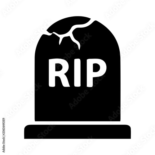Cemetery tombstone rip gravestone solid black icon
