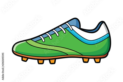 Soccer cleat shoe flat vector illustration isolated on white background