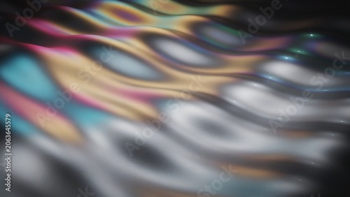 Vibrant abstract wavy pattern with colorful swirling shapes and lights