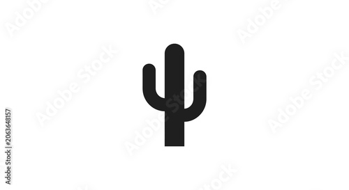 Foto Cactus silhouette on a white background simple botanical graphic