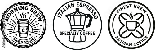 фотографія Coffee shop logos and badges