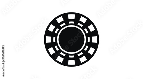 Konstfotografi Circular object with rectangular cutouts black silhouette