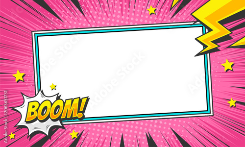 Comic Book Pop Art Background with Blank space