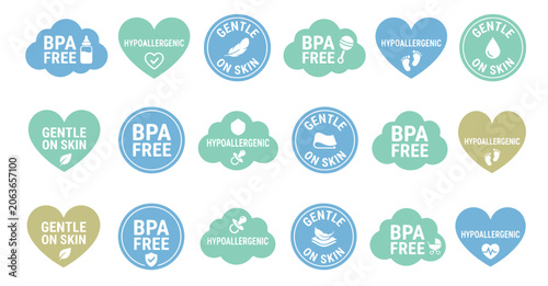 Obraz na płótnie Sales stickers labels collection vector illustration of bpa free hypoallergenic