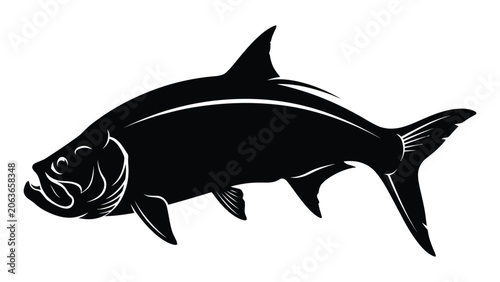 Bild auf Leinwand Game fish appears as a stylized vector element for sporting branding