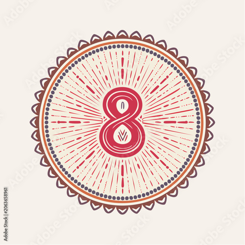 Elegant Number Eight Symbol Design.