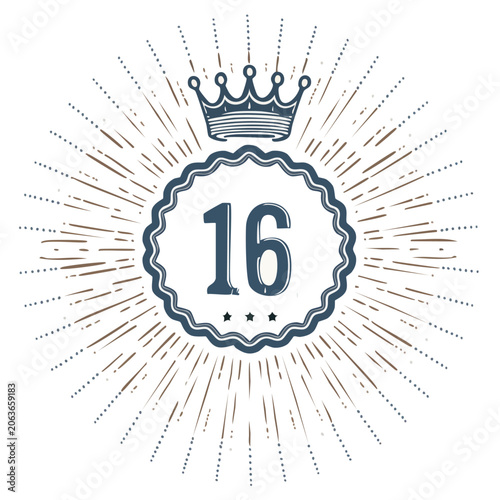 Sixteenth Birthday Royal Celebration Emblem.