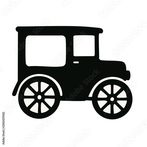 Vintage Car Silhouette Icon Graphic.
