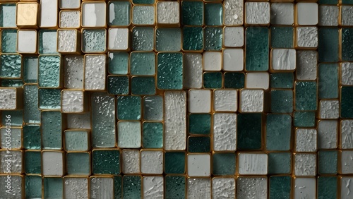 Close up of glass mosaic wall, high quality conceptual artwork - Generative AI