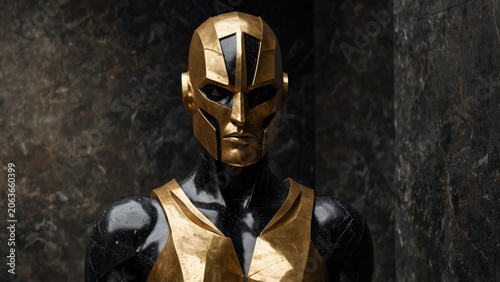 Close up of person in suit, 3d render style background - Generative AI