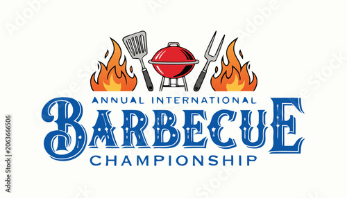 Canvastavla Decorative logo for an annual international barbecue championship food event