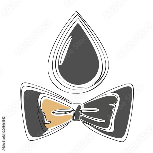 Minimalist Bow Tie and Teardrop Illustration
