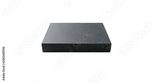 Single rectangular dark gray andesite stepping stone isolated on transparent background png 