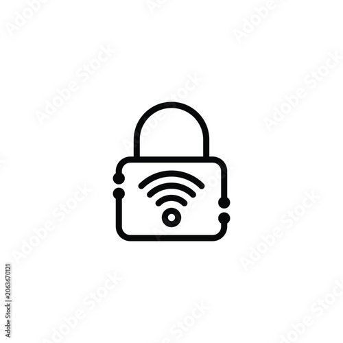 Black digital outline padlock symbol