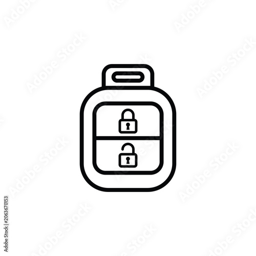 Car key fob remote security icon