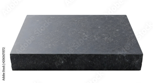 Single rectangular dark gray andesite stepping stone isolated on transparent background png 