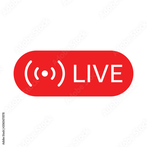 Live streaming play button logo icon
