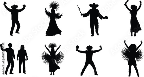 Konstfotografi Traditional Cultural Dance Silhouette Collection with Festival Celebration and F