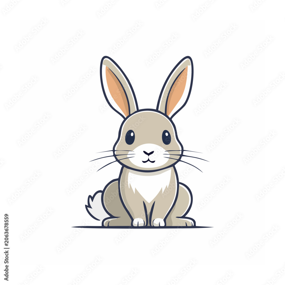 Fototapeta premium Cute cartoon rabbit illustration