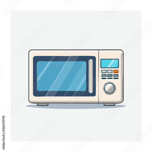 Flat design laptop with blue screen and icons