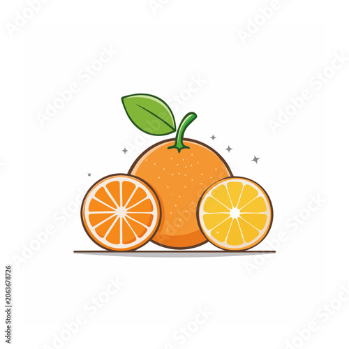 Flat design pumpkin with bicycle and leaf