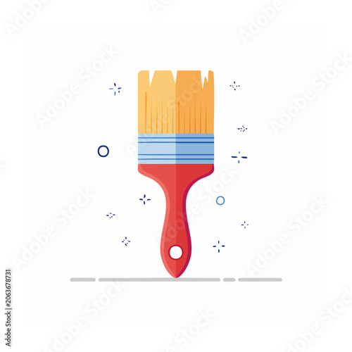 Flat design red fire hydrant with blue valve
