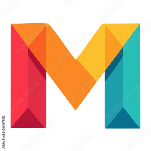 Colorful geometric letter M icon