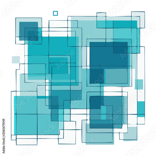 Geometric teal and blue abstract pattern