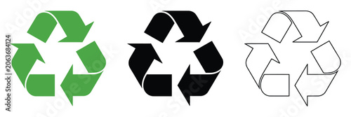 Foto Recycle Symbol Icons for Environmental Conservation, Waste Management and Sustai