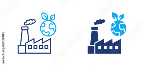 Tableau sur toile Environmental Impact Line Glyph dual color style collection