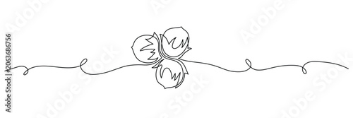 Minimalist Hazelnut Border Continuous Line Drawing Illustration