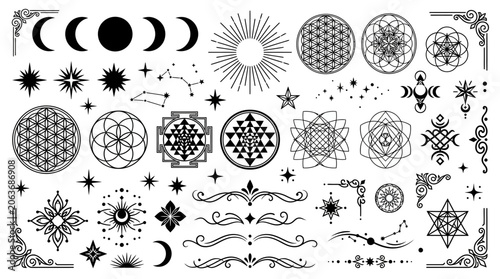 Various Astrology and Magic Symbols.