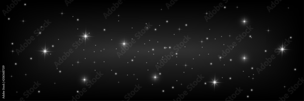 Fototapeta premium Abstract background with sparkling stars and glowing particles