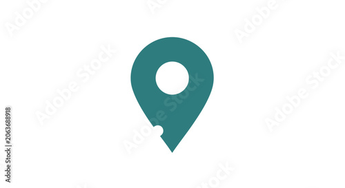 Teal Map Pin Icon Symbol.