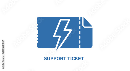 Support ticket icon with lightning bolt.