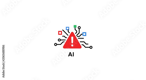 Warning Artificial Intelligence Logo Symbol.