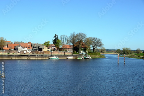 Port in the Town Schnackenburg, Lower Saxony