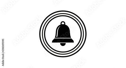 Фотография Black Bell Icon in Circle.