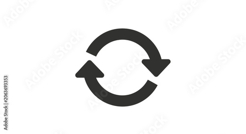 Black Circular Arrows Recycling Symbol.
