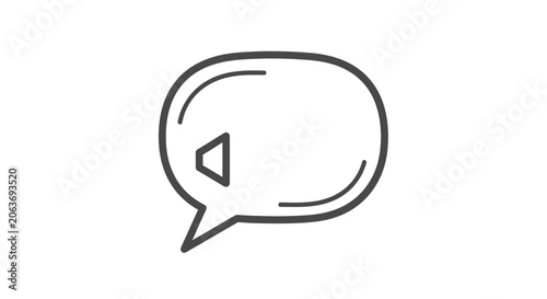 Black and white speech bubble icon.