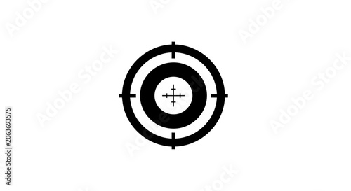 Black and white target symbol icon.
